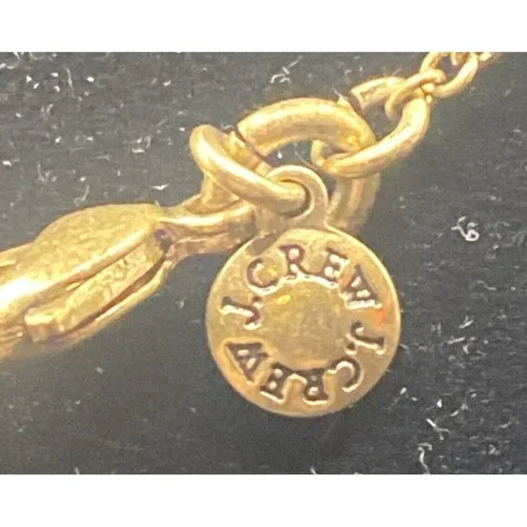 Signed J.Crew  Necklace Gold-Tone Rhinestone Elephant Trunk Up Pendant 28 +3" - Picture 6 of 13